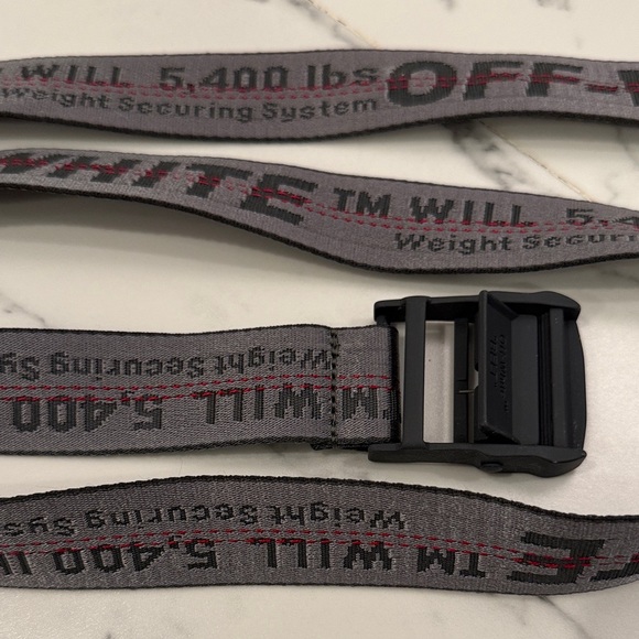 Off-White Industrial Belt in Black and Gray 80” Long - Picture 2 of 6